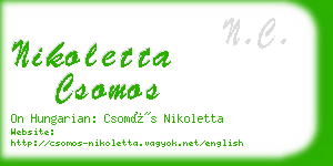 nikoletta csomos business card